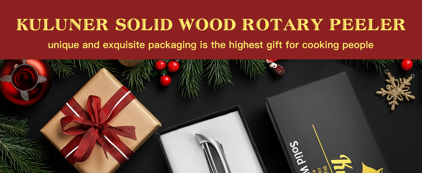 KULUNER 304 Stainless Steel Multi-Function Kitchen Peeler - With Solid Wood Handle, Sharp & Durable Blade, Effortlessly Peels Vegetables and Fruits, Essential Kitchen Tool