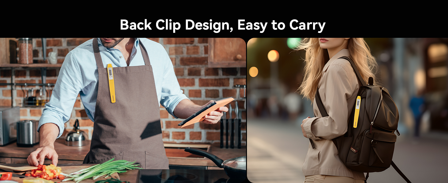 Akozon Digital Food Thermometer Automatic Calibration Pen High Accuracy Electronic Pocket Thermometer Yellow Home and Family Appliance and Decor