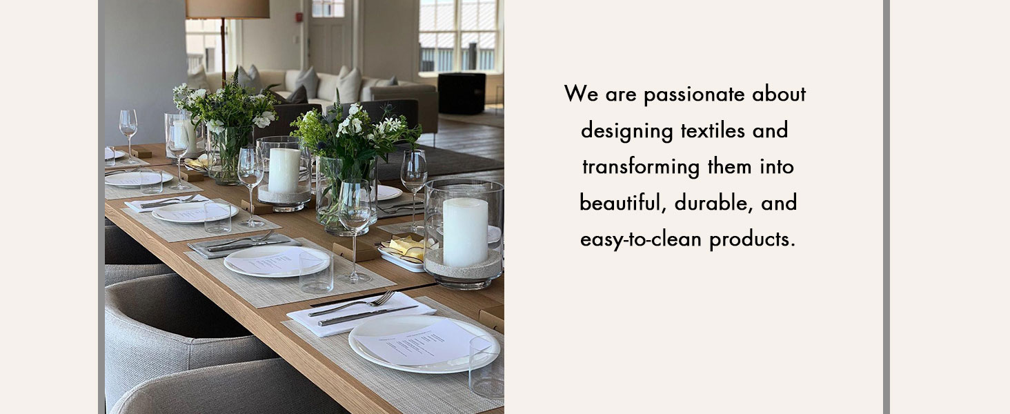 Placemats Set of 4 - Easy Clean Woven Vinyl Placemats for Dining Table, Indoor/Outdoor Place Mats, Washable PVC Table Mats（Caramel）