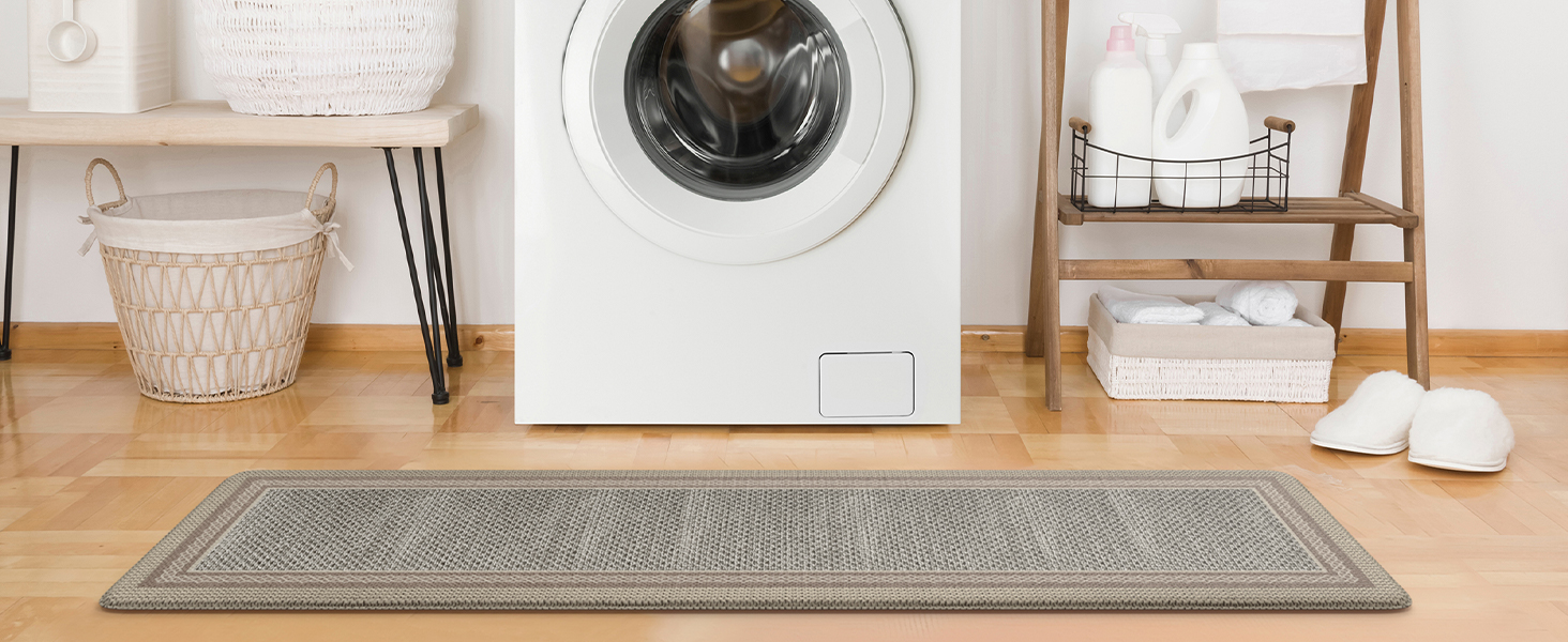 Kitchen Mats for Floor 2 Piece,Kitchen Floor Mats Cushioned Anti Fatigue,Farmhouse Kitchen Rugs Non Slip,Memory Foam Kitchen Mat for Kitchen Decor Office Laundry,Brown