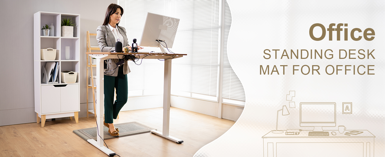 Kitchen Mats for Floor 2 Piece,Kitchen Floor Mats Cushioned Anti Fatigue,Farmhouse Kitchen Rugs Non Slip,Memory Foam Kitchen Mat for Kitchen Decor Office Laundry,Brown