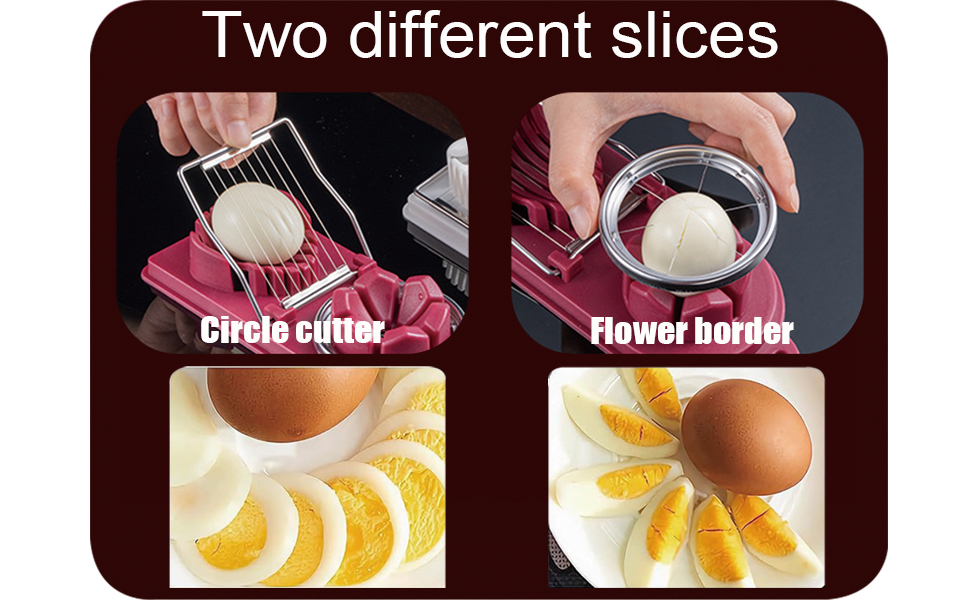 2 In 1 Multi-purpose Kitchentool Cutter Egg Boiled Egg Slicer, Can Be Used to Cut Hard-boiled Eggs cheese Fruit Strawberry Mushroom Kiwis (2PCS)