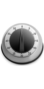 Kitchen Timers for Cooking, Chef Cooking Timer Clock with Loud Alarm - Magnetic Backing 100% Mechanical Desk Timer - No Batteries Required, Countdown Reminder Magnetic - Exquisite Stainless Steel Body