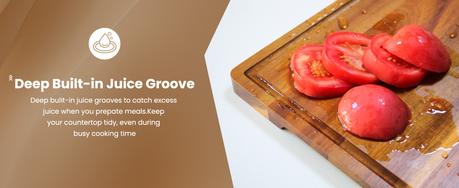 Acacia Wood Cutting Boards Set of 3 for Kitchen, Large Wooden Cutting Board with Juice Groove, Charcuterie Board, Chopping Board for Meat, Cheese, Fruits(17x12, 12x10, 12x7 inch)