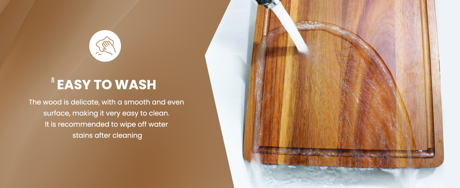 Acacia Wood Cutting Boards Set of 3 for Kitchen, Large Wooden Cutting Board with Juice Groove, Charcuterie Board, Chopping Board for Meat, Cheese, Fruits(17x12, 12x10, 12x7 inch)