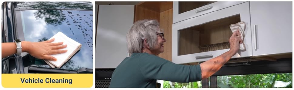 Mother-Earth 6 Pack Cotton Dish Cloths, Ultra Absorbent Quick-Drying Cleaning Cloths, Reusable and Eco-Friendly Dish Rags for Kitchen Use