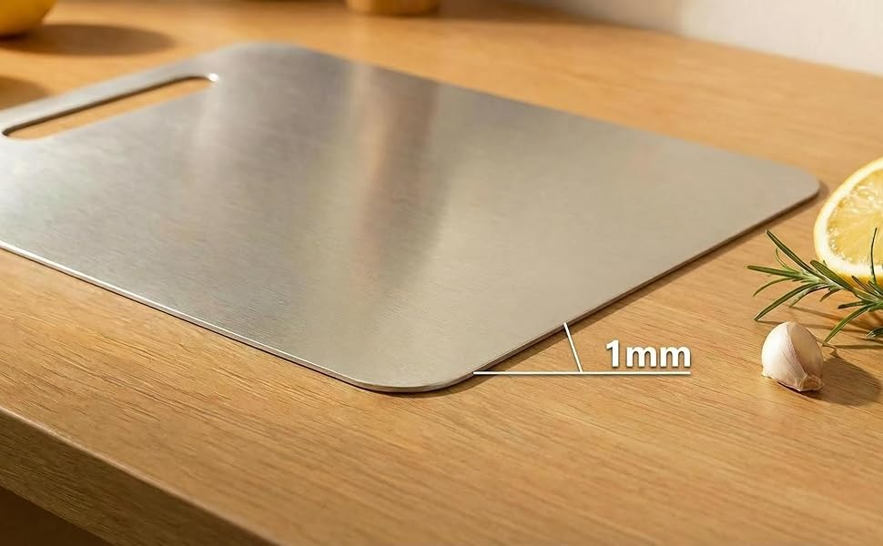 Stainless Steel Cutting Boards for Kitchen, 3 PCS Non Toxic Metal Chopping Board Set, Dishwasher Safe & Warp Proof (15.3"x11", 13.4"x9", 11.8"x7.9" Inch)