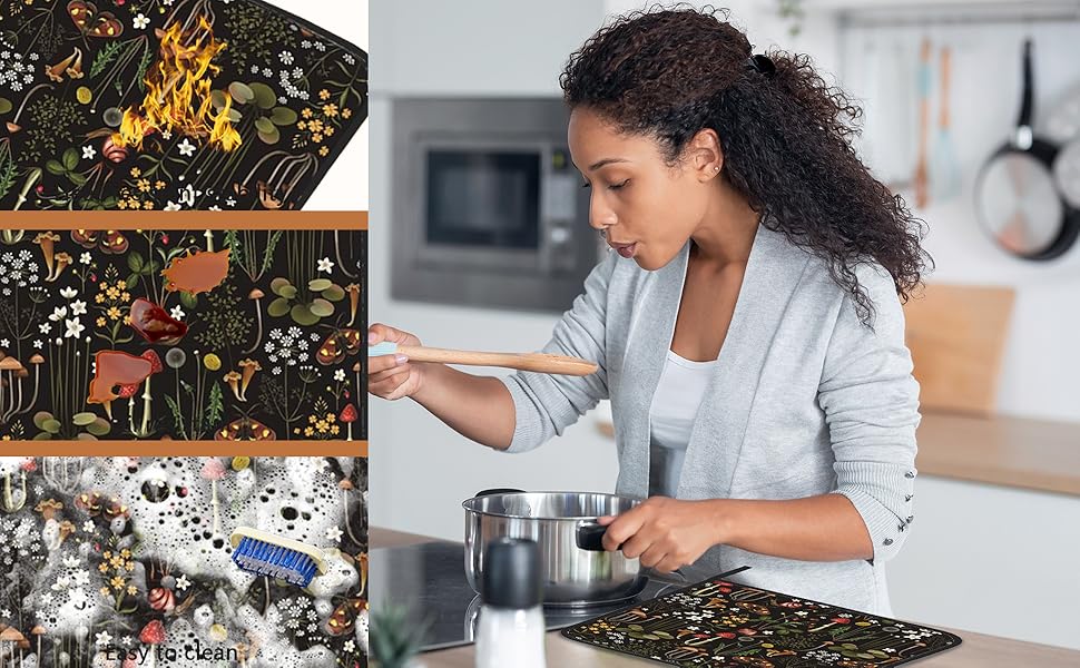 Daisies Flowers Pot Holders Set of 2 Heat Resistant Potholders,Fire Oven Hot Pads for Kitchen Cooking Baking Barbecue