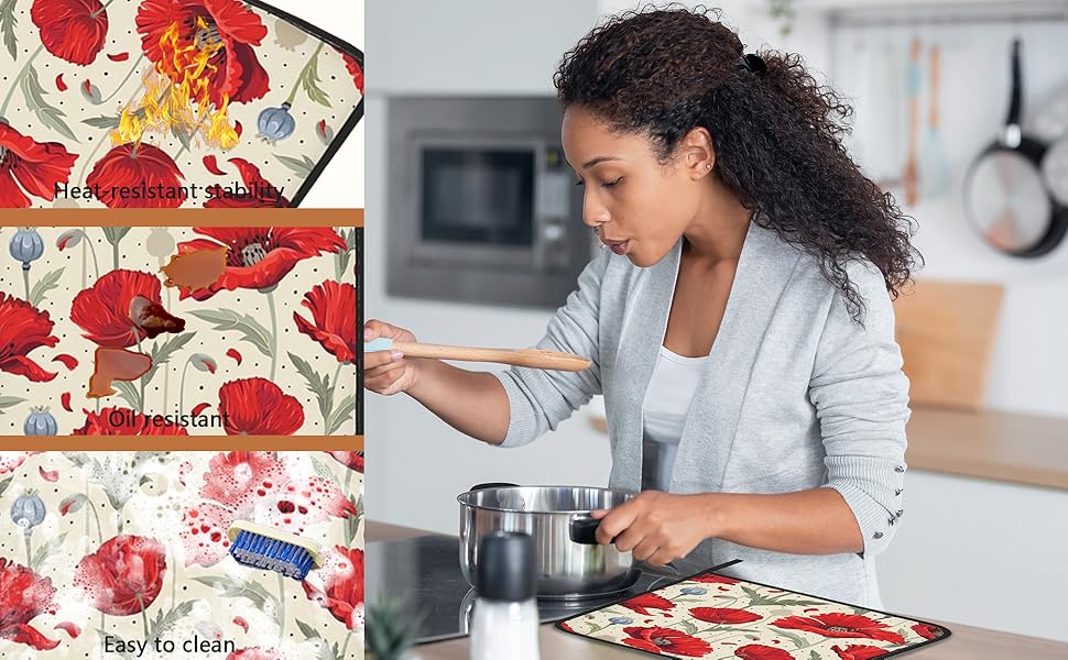 Cat Pot Holder Set of 2,Cute Cartoon Cats Kitchen Heat Resistant Potholder for Women Men BBQ Cooking Baking