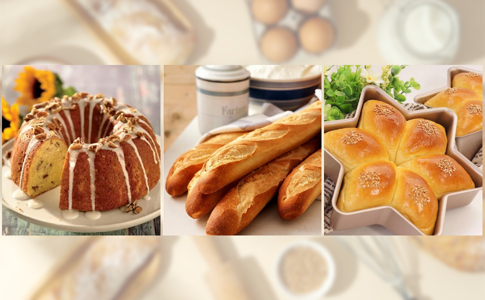 Durable Carbon Steel Baguette Baking Molds, Nonstick French Bread Pan with Rectangular Slots, Specialty 3-Cavity Baguette Mold - Essential Kitchen Tool for Home Bakers (Baguette mold)