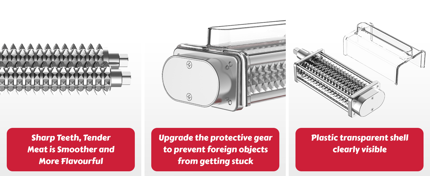 Meat Tenderizer for KitchenAid Mixer - Meat Tenderizing Tool with Clear Cover, Compatible with All KitchenAid Stand Mixers | Effortless Beef/Pork/Lamb Prep & Quick Clean