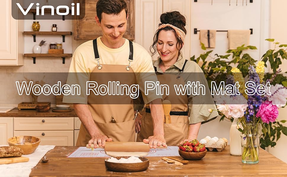 Classic Wood Rolling Pin, 17