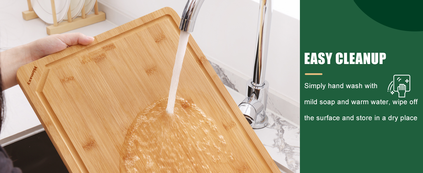 Homaxy Extra Large Organic Bamboo Cutting Boards for Kitchen, 18"x12" Wooden XL Cutting Board with Juice Groove and Handles, Charcuterie Butcher Block Wood Serving & Chopping Board - Pre Oiled