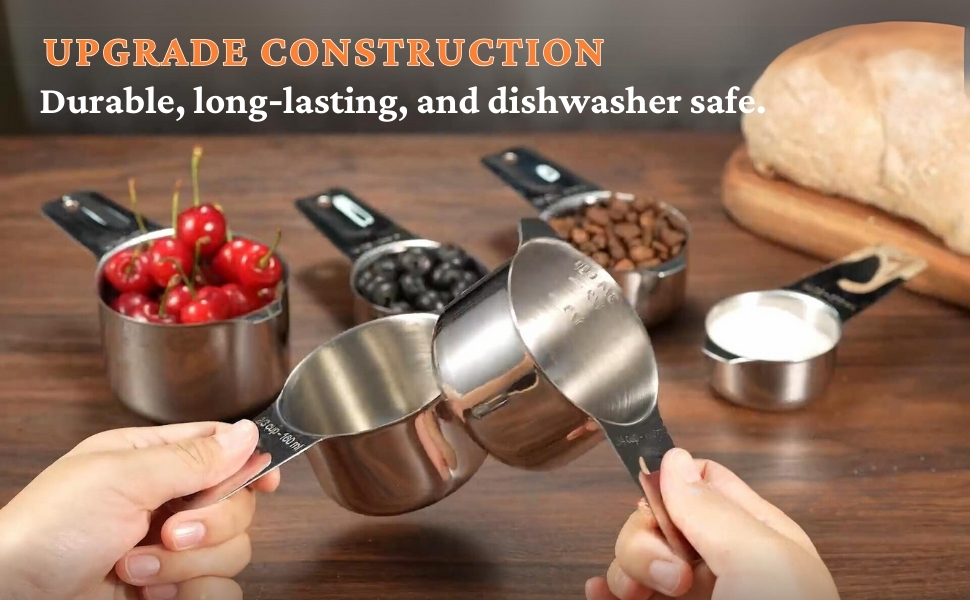 21PCS Measuring Cups and Spoons Set, Include 7 Nesting Measuring Cups, 9 Measuring Spoons and 5 Mini Spoons, Stainless Steel Metal Measuring Set, Kitchen Gadgets for Cooking & Baking