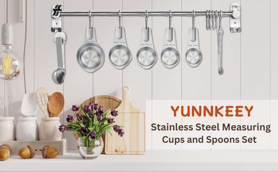 21PCS Measuring Cups and Spoons Set, Include 7 Nesting Measuring Cups, 9 Measuring Spoons and 5 Mini Spoons, Stainless Steel Metal Measuring Set, Kitchen Gadgets for Cooking & Baking