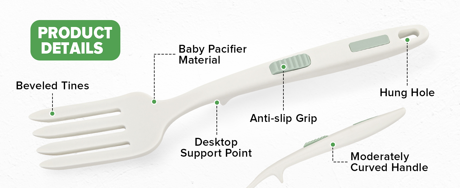 Silicone Flexible Cooking Fork, 11.6 Inch Heat Resistant, Large Non Stick for Mixing, Mashing, Whisking (BW)