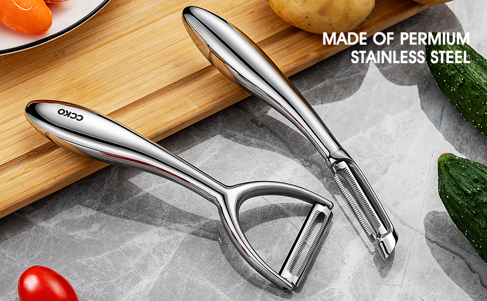 Ultra Sharp Vegetable Peeler for Kitchen - 10-Year No-Rust Fruit & Veggie Peeler, Potato Peeler Hand, Premium Stainless Steel I-Peeler for Apple, Carrot, Cucumber