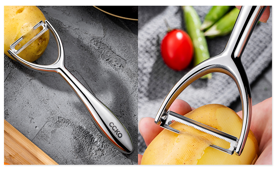 Ultra Sharp Vegetable Peeler for Kitchen - 10-Year No-Rust Fruit & Veggie Peeler, Potato Peeler Hand, Premium Stainless Steel I-Peeler for Apple, Carrot, Cucumber