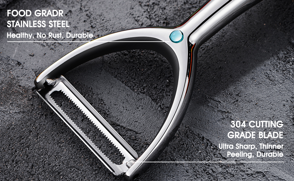 Ultra Sharp Vegetable Peeler for Kitchen - 10-Year No-Rust Fruit & Veggie Peeler, Potato Peeler Hand, Premium Stainless Steel I-Peeler for Apple, Carrot, Cucumber