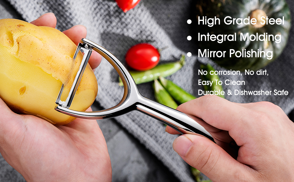Ultra Sharp Vegetable Peeler for Kitchen - 10-Year No-Rust Fruit & Veggie Peeler, Potato Peeler Hand, Premium Stainless Steel I-Peeler for Apple, Carrot, Cucumber