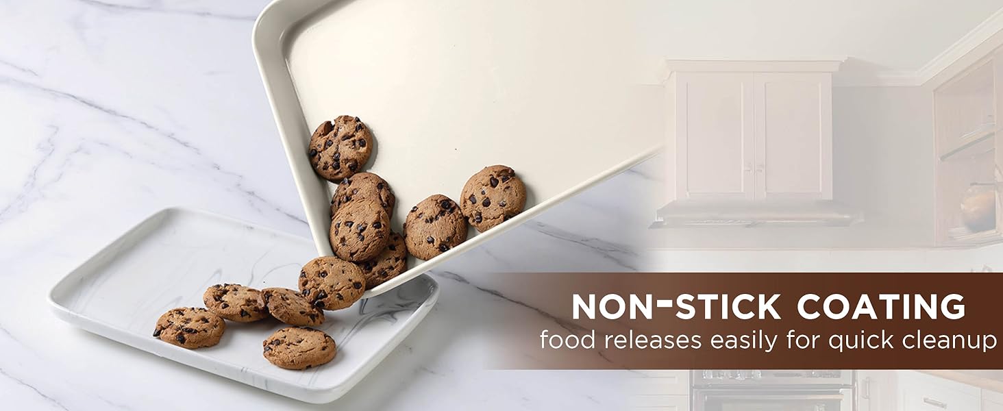 Country Kitchen Nonstick Stackable Bakeware Set - Deluxe Heavy Duty, Durable, Easy Release Baking Set, Cream, 13 Pcs