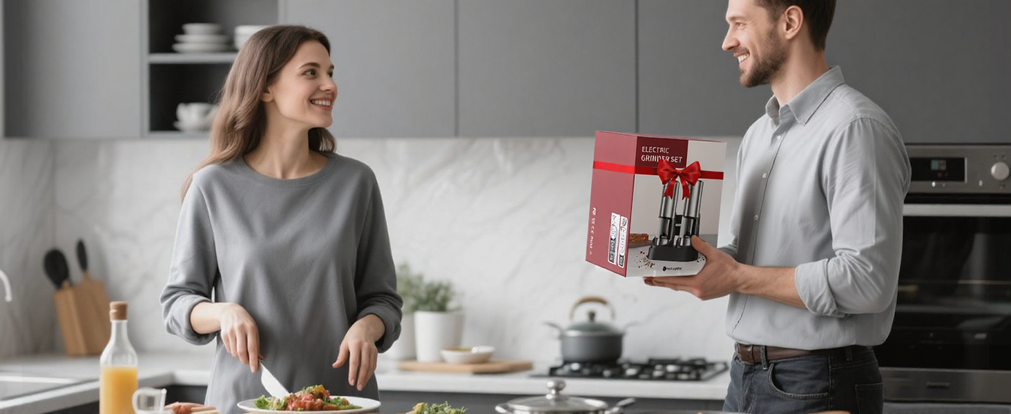 [Upgraded Larger Capacity] Electric Salt and Pepper Grinder Set with USB Charging Base, 95ml Large Capacity, Adjustable Coarseness,Stainless Steel Automatic Pepper Mill (Upgraded Capacity-A)