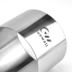 Guowall 6 pack Seamless Mousse Ring Set 3 inch Stainless Steel Round Cake Cutter Food Pastry Mold for Baking (Includes 1 Lifter, 1 Pusher and 6 Rings)