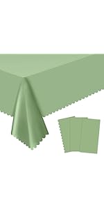 60 Pcs Sage Green Paper Placemats, 13.5 Inch Disposable Scalloped Easter Placemat Round Table Place Mats, Round Table Place Mats for Birthday Wedding Bridal Shower Baby Shower Banquet Tea Party