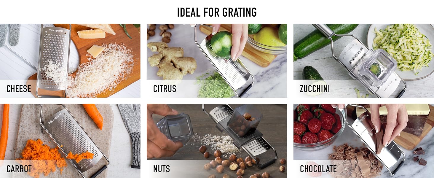 Microplane Professional Series Kitchen Grater new Coarse for Cheese, Carrot, Ginger, Coconut, Nuts and Horseradish with Stainless Steel Blades - Made in USA