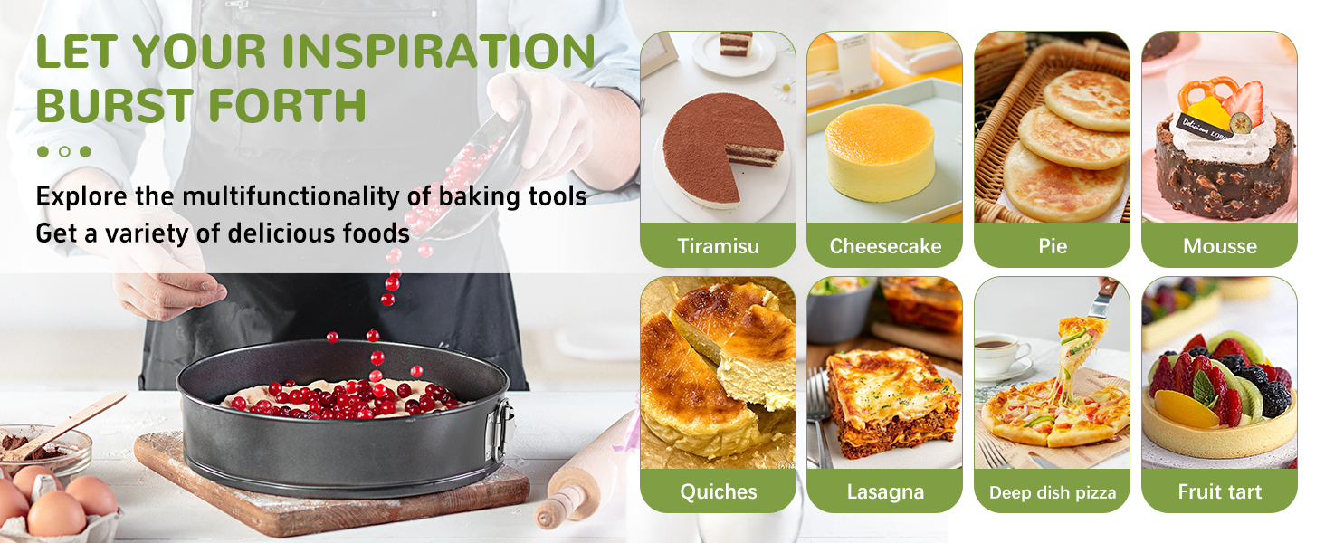 9 Inch Springform Pan with Removable Bottom, Non-stick Round Spring Form Cake Mold Cheesecake Pan For Baking