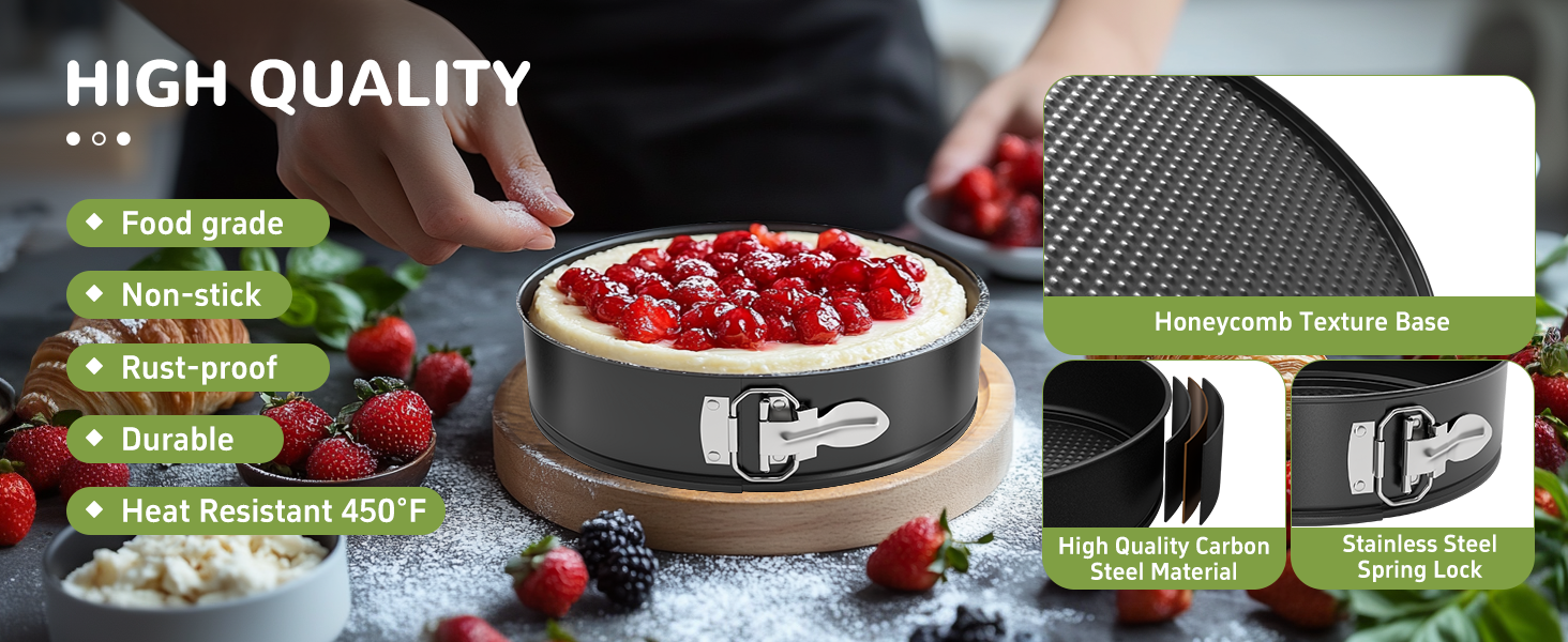 9 Inch Springform Pan with Removable Bottom, Non-stick Round Spring Form Cake Mold Cheesecake Pan For Baking