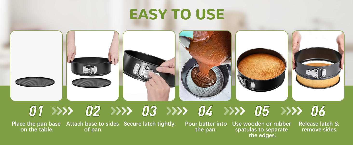 9 Inch Springform Pan with Removable Bottom, Non-stick Round Spring Form Cake Mold Cheesecake Pan For Baking