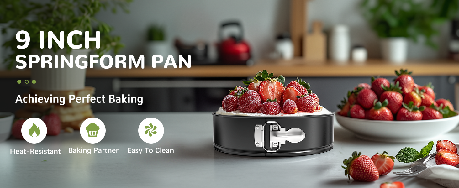 9 Inch Springform Pan with Removable Bottom, Non-stick Round Spring Form Cake Mold Cheesecake Pan For Baking