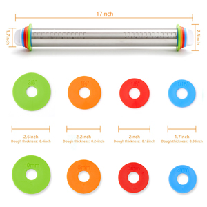 Rolling Pin with Thickness Rings, Fulimax 17