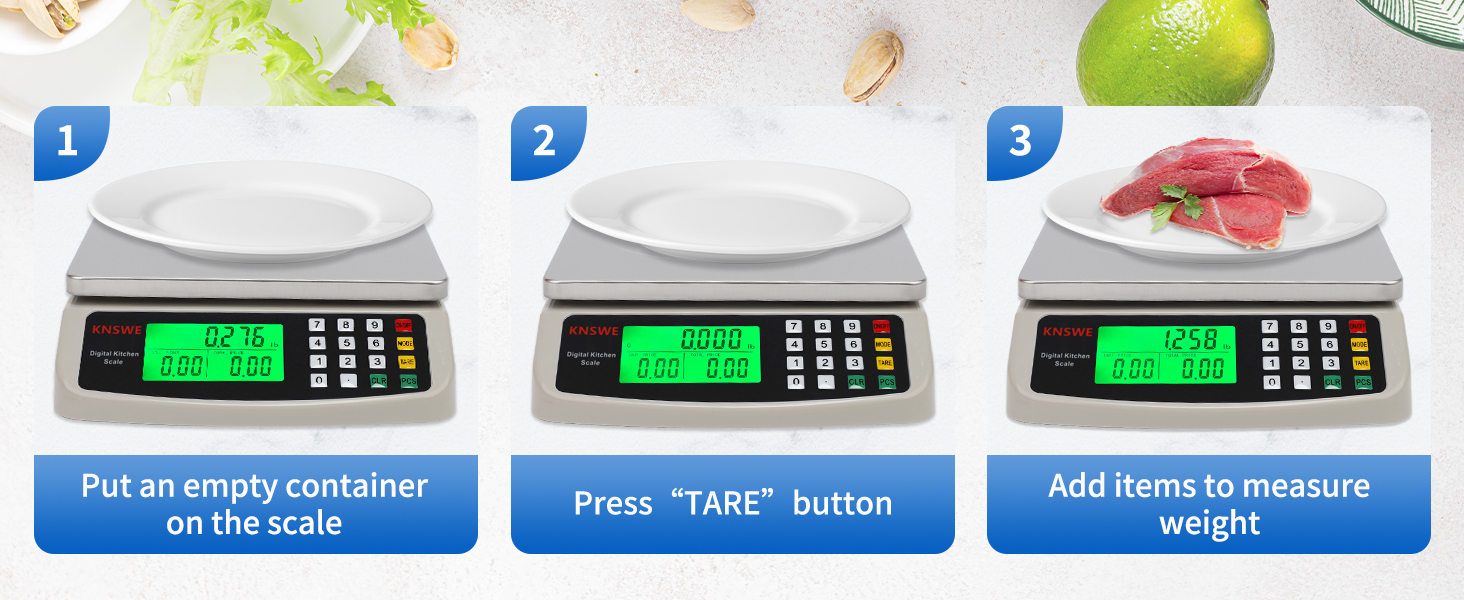 Commercial Food Scale 40KG Large Digital Kitchen Scale Baking Cooking Bread Meat Weight Price Computing Scale Stainless Steel Parts and Coins Counting Scale for Deli Stores Tare Function