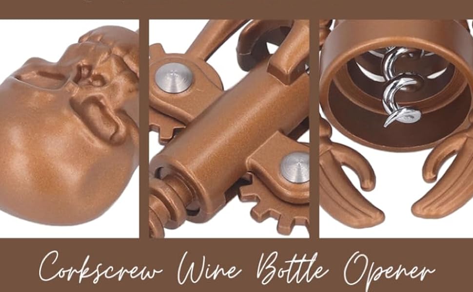 Wine Opener Skull Head Corkscrew Wine Bottle Opener Wine Accessories Wine Opener for Birthdays Graduation Ceremonies Halloween Themed for Wine Enthusiasts