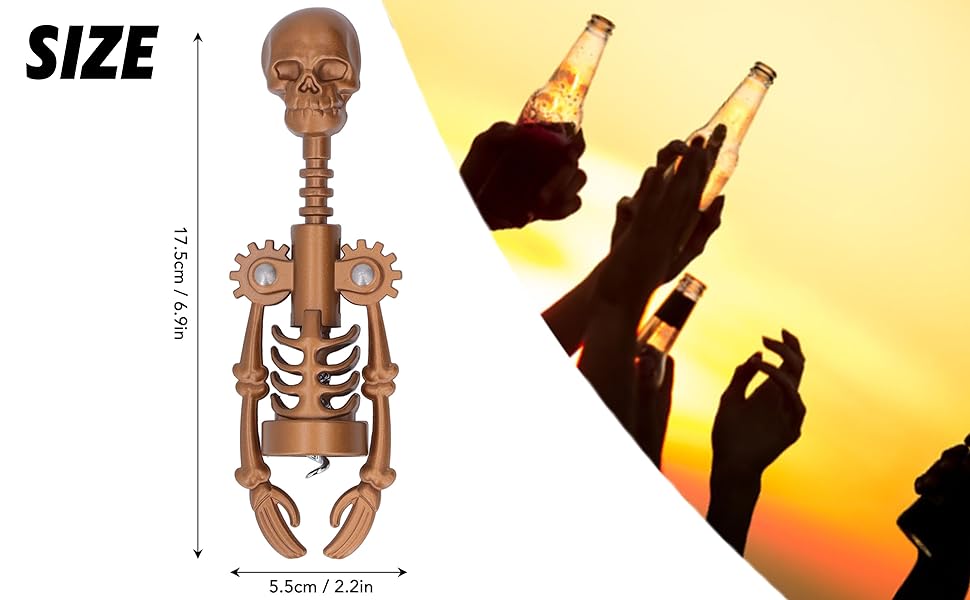 Wine Opener Skull Head Corkscrew Wine Bottle Opener Wine Accessories Wine Opener for Birthdays Graduation Ceremonies Halloween Themed for Wine Enthusiasts