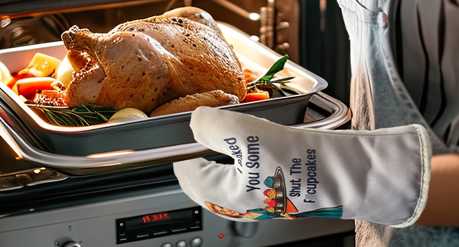 Miracu Funny Oven Mitts for Women, Cute Oven Mitt Set, Fun Kitchen Mittens, Baking Gifts for Women Bakers, Baker Gifts for Mom, Cooking Accessories, Retro Humor Mothers Day Bday Housewarming Presents