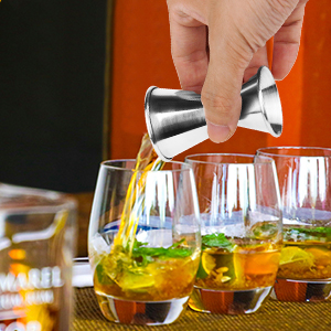 Ohtomber 24OZ Cocktail Shaker Set - Cocktail Bar Martini Drink Shaker Set with Strainer, Stainless Steel Bartender Kit Drink Mixer with Jigger, Mixing Spoon, Bar Accessories for Beginners