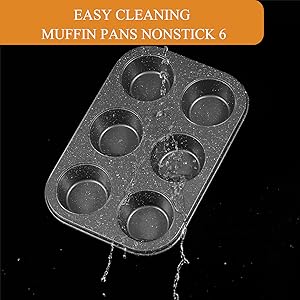 Muffin Cupcake Pan, Muffin Tins Nonstick 6, Muffin Top Cookie Cheese Cake Pan for Baking, Toast Oven Baking Supplies Small Cake Pans Muffin Cups Non Stick