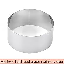 4 Pcs Round Ring Mold for Cooking,Stainless Steel 3 inch Food Molds with 1 Pusher for Cake Dessert Mousse Tuna Tartare