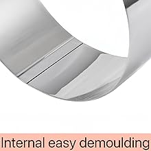 4 Pcs Round Ring Mold for Cooking,Stainless Steel 3 inch Food Molds with 1 Pusher for Cake Dessert Mousse Tuna Tartare