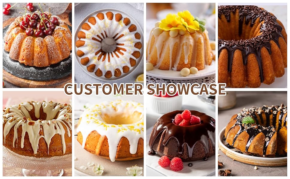 2 Pack Silicone Cake Pan Nonstick,10 Inch, Silicone Cake Molds,Pound Cake Pan, Baking Cake Pan for Jello,Gelatin,Cake,Brownie and Bread(Pink+Blue)