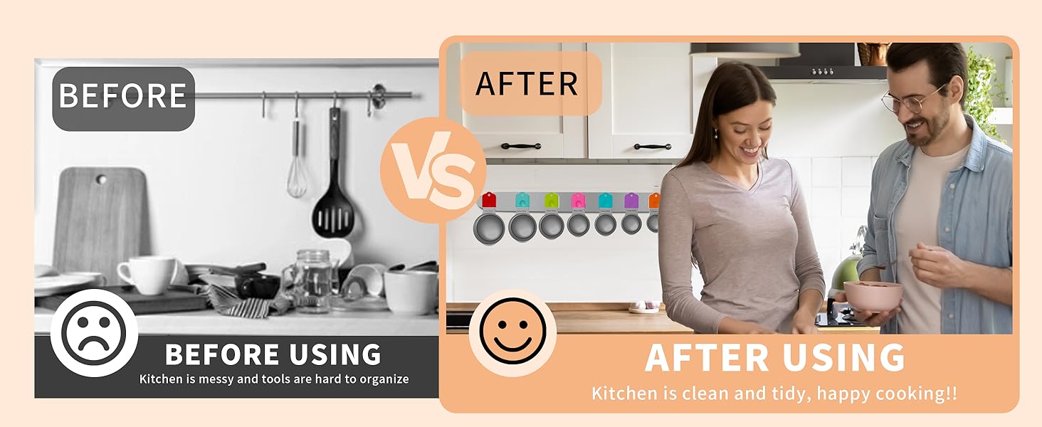 Magnetic Measuring Cups, 8 Stainless Steel Nesting Measuring Cup Set for Measuring Dry or Liquid Ingredients