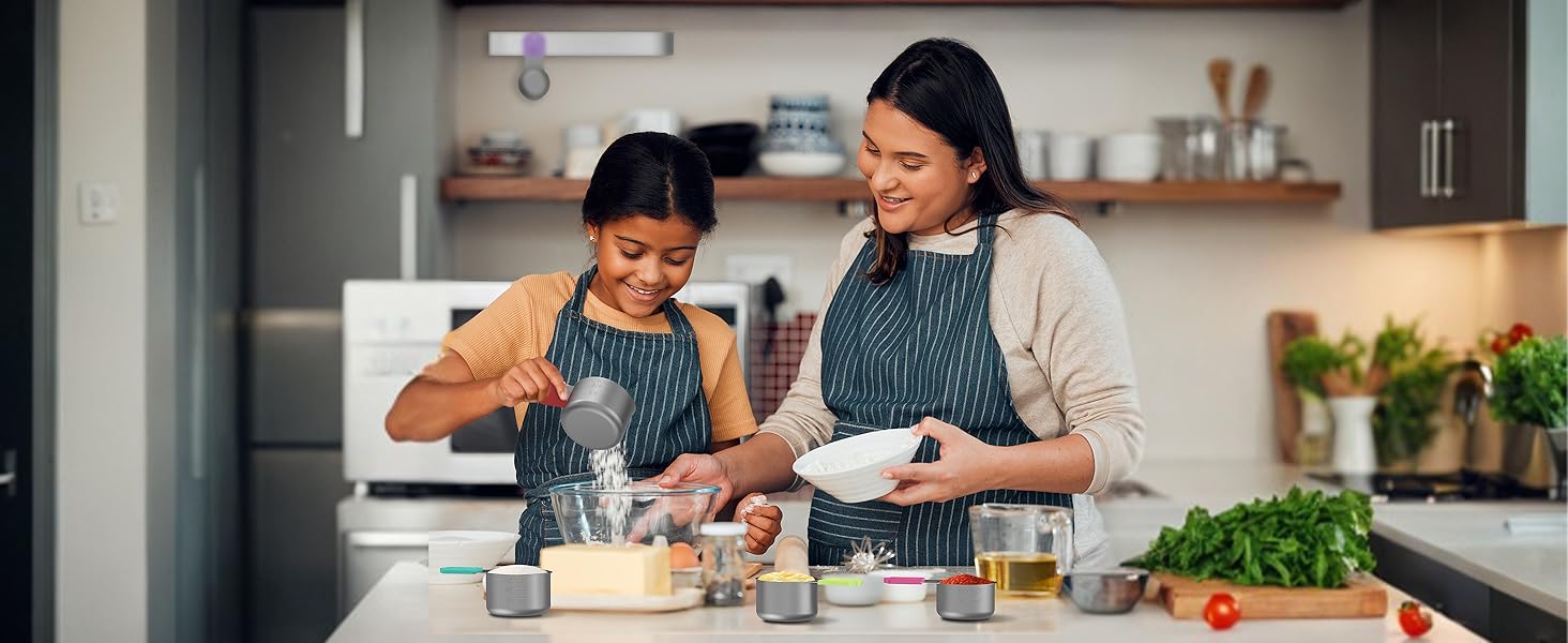 Magnetic Measuring Cups, 8 Stainless Steel Nesting Measuring Cup Set for Measuring Dry or Liquid Ingredients