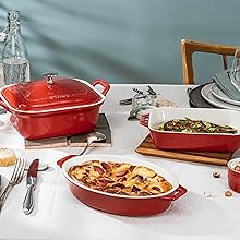 Staub Ceramic 3-pc Rectangular Baking Dish Set - Macaron Pastel Blue