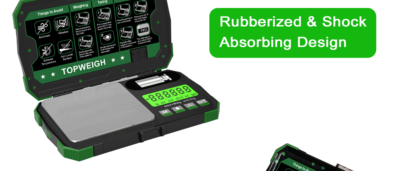 Pocket Scale, Dual Powered, Precision Gram Jewelry Scale with Zipper Case, Digital Small Coin Scale, Large Backlight Display, 500g x 0.01g, 6 Weighing Units,Cal Weight, USB Cable Included