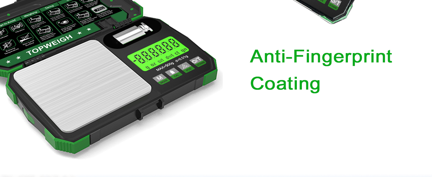 Pocket Scale, Dual Powered, Precision Gram Jewelry Scale with Zipper Case, Digital Small Coin Scale, Large Backlight Display, 500g x 0.01g, 6 Weighing Units,Cal Weight, USB Cable Included