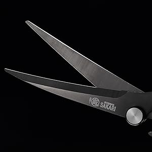 MITSUMOTO SAKARI Japanese Kitchen Shears, Cooking Scissors Titanium Plated for Meat Vegetable Herb