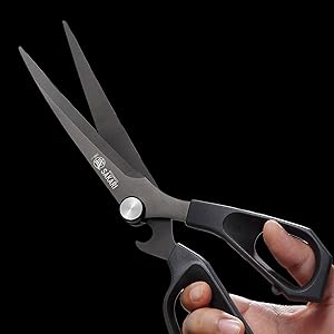 MITSUMOTO SAKARI Japanese Kitchen Shears, Cooking Scissors Titanium Plated for Meat Vegetable Herb
